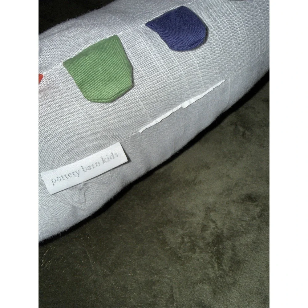 Pottery Barn Kids Dino Color Scales Pillow Cotton Chambray Accent No Lights
